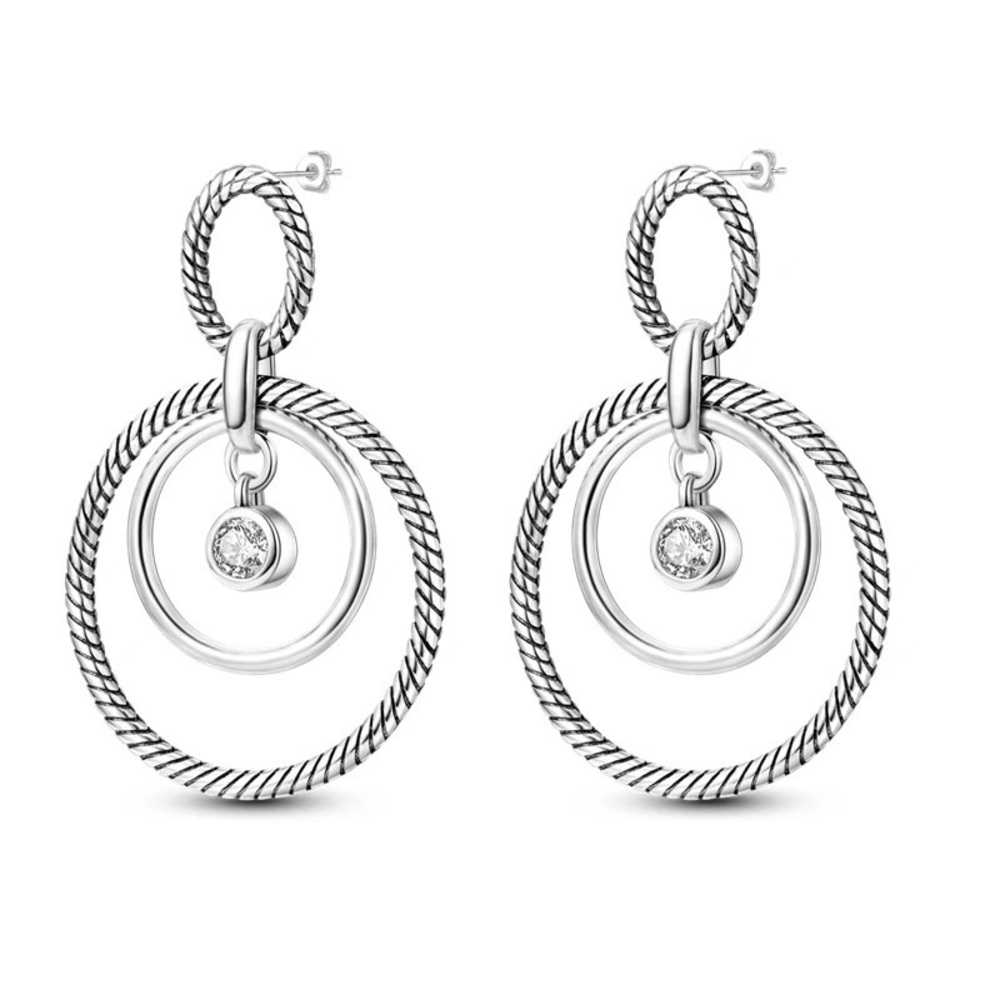 ◾️925 Sterling Silver Cubic Zirconia Hoop Earrings
